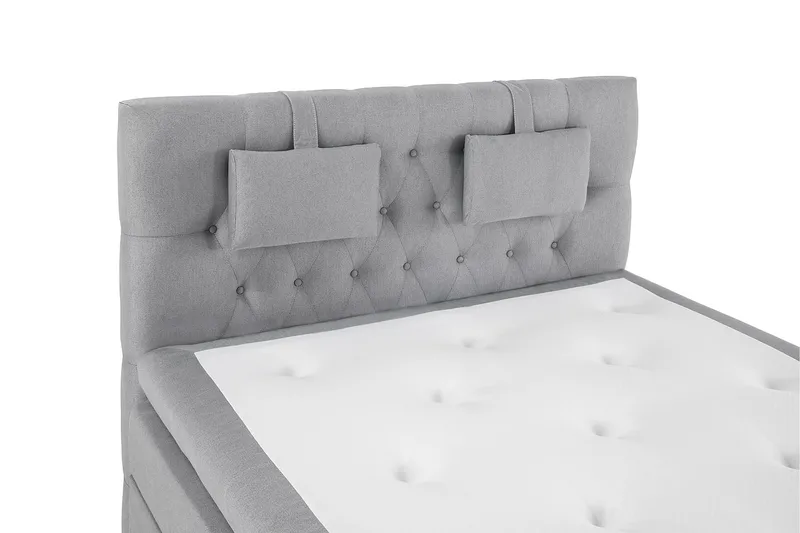 Lucky Komplett Sengepakke 140x200 Lateks Diamant Sengegavl - Nakkepute Liten Mellomgrå - Møbler - Senger - Kontinentalsenger