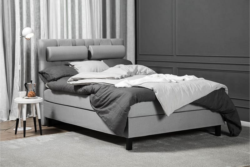 Lucky Komplett Sengepakke 140x200 Lateks Diamant Sengegavl - Nakkepute Liten Mellomgrå - Møbler - Senger - Kontinentalsenger