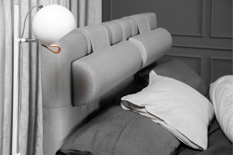 Lucky Komplett Sengepakke 140x200 Lateks Diamant Sengegavl - Nakkepute Liten Mellomgrå - Møbler - Senger - Kontinentalsenger