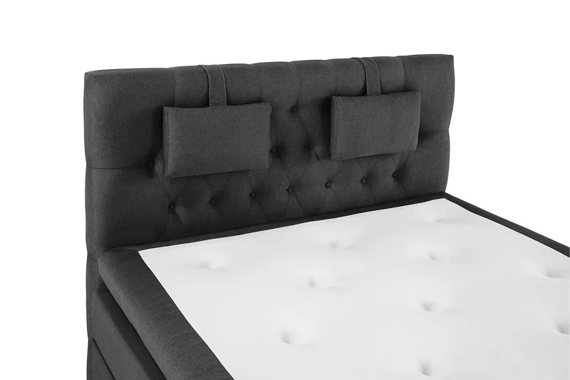 Lucky Komplett Sengepakke 140x200 Lateks Diamant Sengegavl - Nakkepute Liten Svart/Grå - Møbler - Senger - Kontinentalsenger