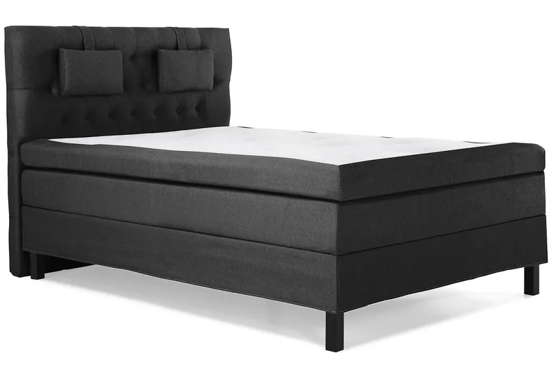 Lucky Komplett Sengepakke 140x200 Lateks Diamant Sengegavl - Nakkepute Liten Svart/Grå - Møbler - Senger - Kontinentalsenger