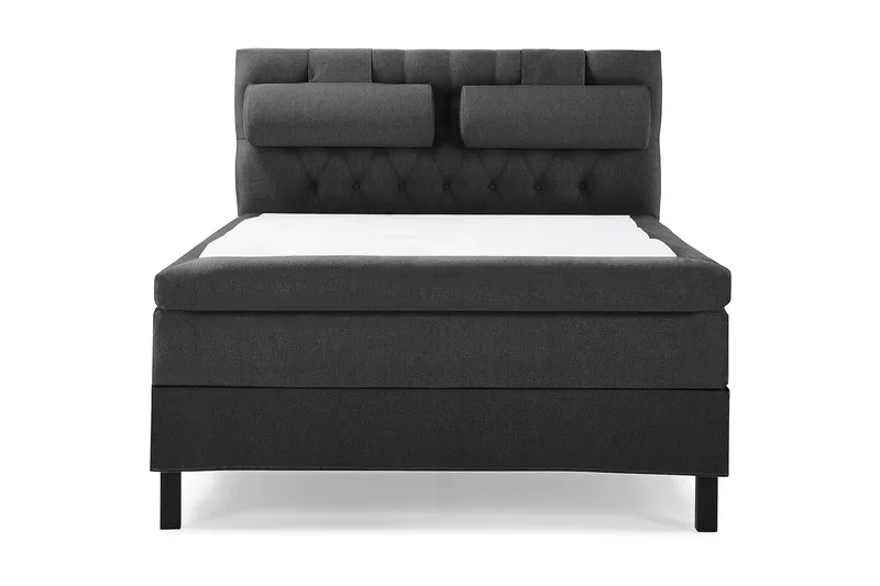 Lucky Komplett Sengepakke 140x200 Lateks Diamant Sengegavl - Nakkepute Stor Svart/Grå - Møbler - Senger - Kontinentalsenger