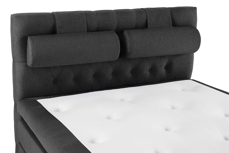 Lucky Komplett Sengepakke 140x200 Lateks Diamant Sengegavl - Nakkepute Stor Svart/Grå - Møbler - Senger - Kontinentalsenger