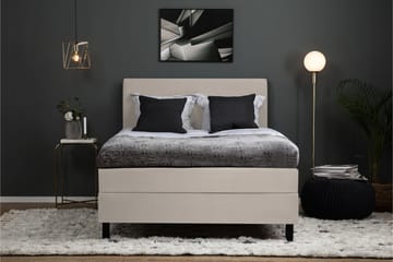 Lucky Komplett Sengepakke 140x200 Lateks Glatt Sengegavl - Nakkepute Liten Beige - Møbler - Senger - Komplett sengepakke