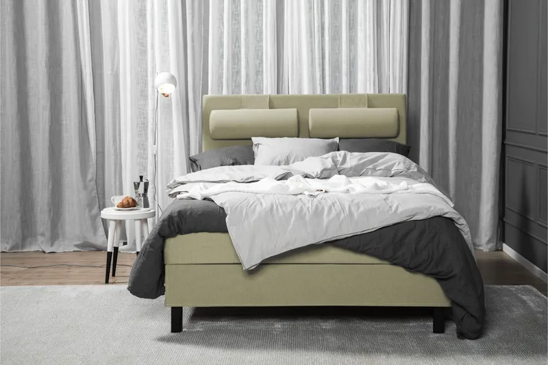 Lucky Komplett Sengepakke 140x200 Lateks Glatt Sengegavl - Nakkepute Liten Grønn - Møbler - Senger - Kontinentalsenger