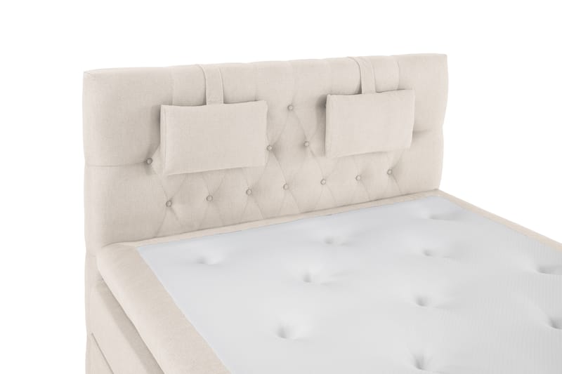 Lucky Komplett Sengepakke 140x200 Memory Diamant Sengegavl - Nakkepute Liten Beige - Møbler - Senger - Kontinentalsenger