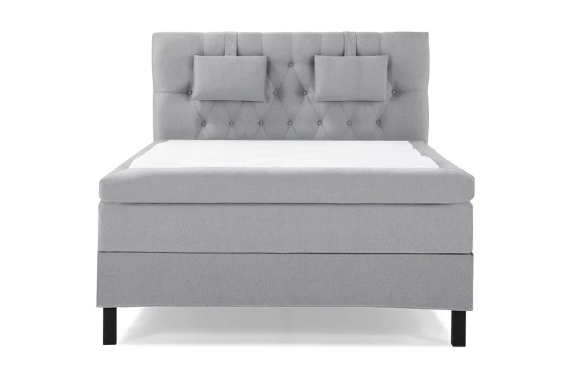 Lucky Komplett Sengepakke 140x200 Memory Diamant Sengegavl - Nakkepute Liten Mellomgrå - Møbler - Senger - Kontinentalsenger