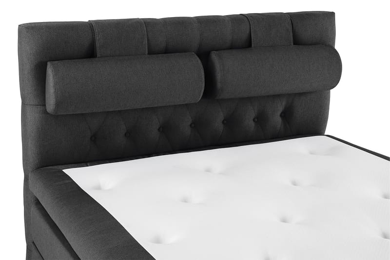 Lucky Komplett Sengepakke 140x200 Memory Diamant Sengegavl - Nakkepute Stor Svart/Grå - Møbler - Senger - Kontinentalsenger