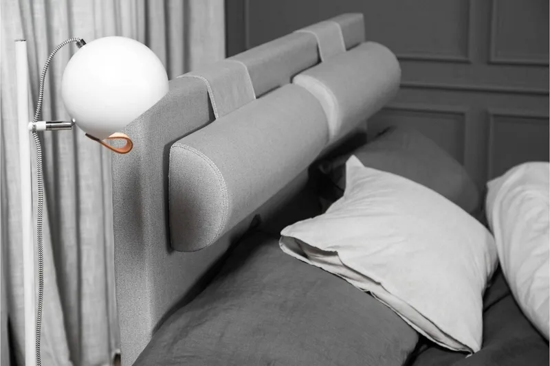 Lucky Komplett Sengepakke 140x200 Memory Glatt Sengegavl - Nakkepute Liten Mellomgrå - Møbler - Senger - Kontinentalsenger