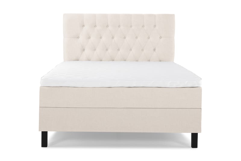 Lucky Komplett Sengepakke 140x200 Skum Diamant Sengegavl - Beige - Møbler - Senger - Komplett sengepakke