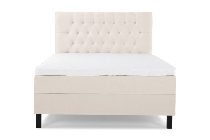 Lucky Komplett Sengepakke 140x200 Skum Diamant Sengegavl - Beige - Møbler - Senger - Kontinentalsenger
