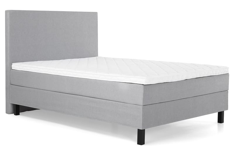 Lucky Komplett Sengepakke 140x200 Skum Glatt Sengegavl - Mellangrå - Møbler - Senger - Kontinentalsenger