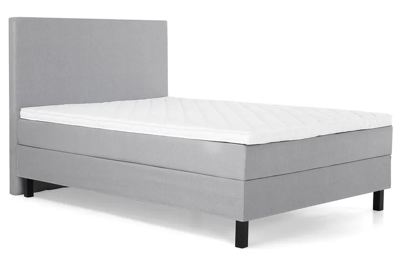 Lucky Komplett Sengepakke 140x200 Skum Glatt Sengegavl - Mellangrå - Møbler - Senger - Kontinentalsenger