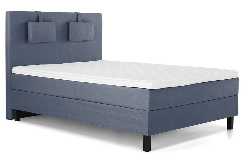 Lucky Komplett Sengepakke 140x200 Skum Glatt Sengegavl - Nakkepute Liten Mørkeblå - Møbler - Senger - Kontinentalsenger
