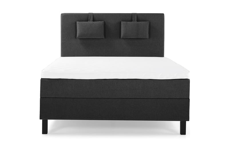 Lucky Komplett Sengepakke 140x200 Skum Glatt Sengegavl - Nakkepute Liten Svart/Grå - Møbler - Senger - Kontinentalsenger