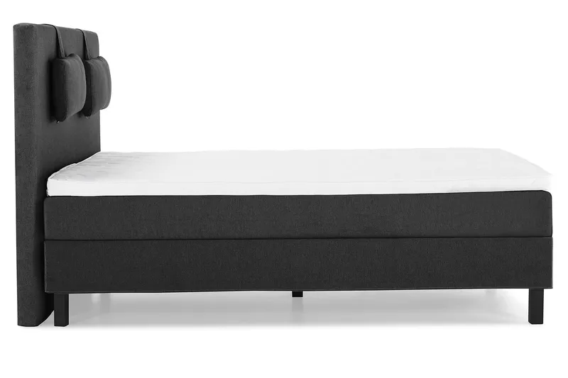 Lucky Komplett Sengepakke 140x200 Skum Glatt Sengegavl - Nakkepute Liten Svart/Grå - Møbler - Senger - Kontinentalsenger