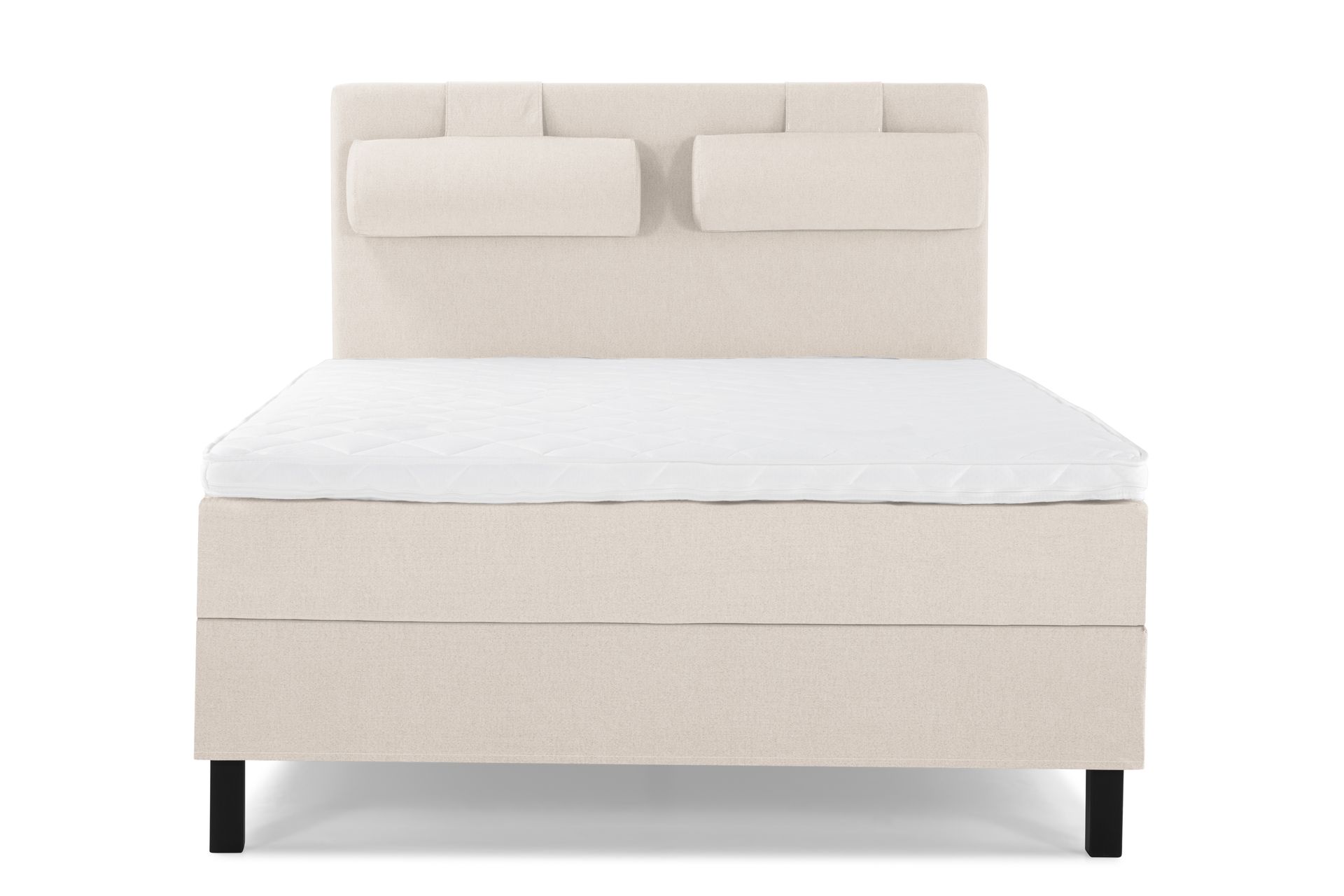 Lucky Komplett Sengepakke 140x200 Skum Glatt Sengegavl - Nakkepute Stor Beige - Møbler - Senger - Komplett sengepakke