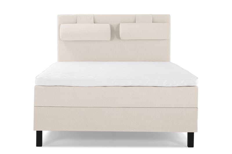 Lucky Komplett Sengepakke 140x200 Skum Glatt Sengegavl - Nakkepute Stor Beige - Møbler - Senger - Komplett sengepakke