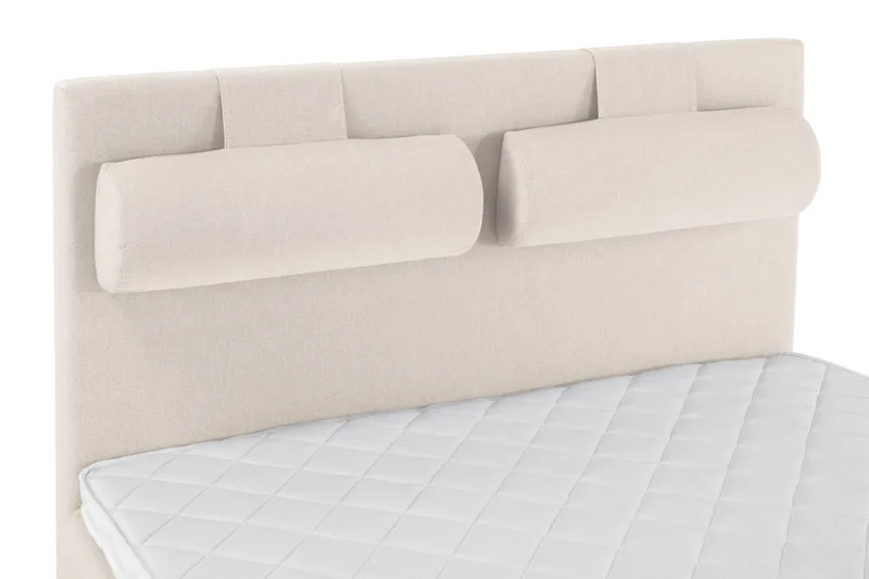 Lucky Komplett Sengepakke 140x200 Skum Glatt Sengegavl - Nakkepute Stor Beige - Møbler - Senger - Kontinentalsenger