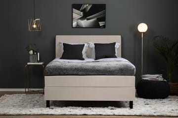 Lucky Komplett Sengepakke 140x200 Skum Glatt Sengegavl - Nakkepute Stor Beige - Møbler - Senger - Komplett sengepakke