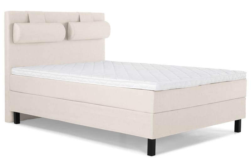 Lucky Komplett Sengepakke 140x200 Skum Glatt Sengegavl - Nakkepute Stor Beige - Møbler - Senger - Komplett sengepakke