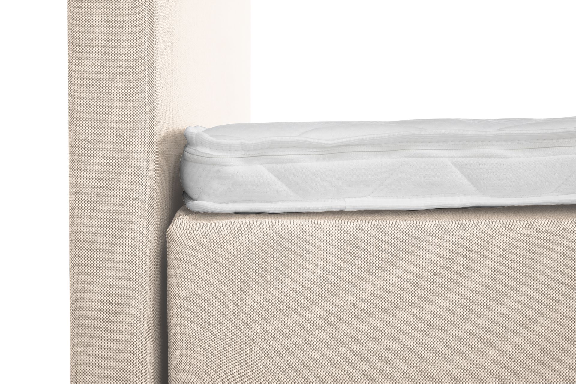 Lucky Komplett Sengepakke 140x200 Skum Glatt Sengegavl - Nakkepute Stor Beige - Møbler - Senger - Komplett sengepakke