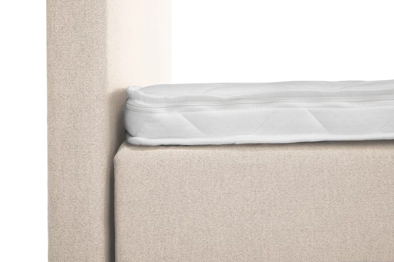 Lucky Komplett Sengepakke 140x200 Skum Glatt Sengegavl - Nakkepute Stor Beige - Møbler - Senger - Kontinentalsenger