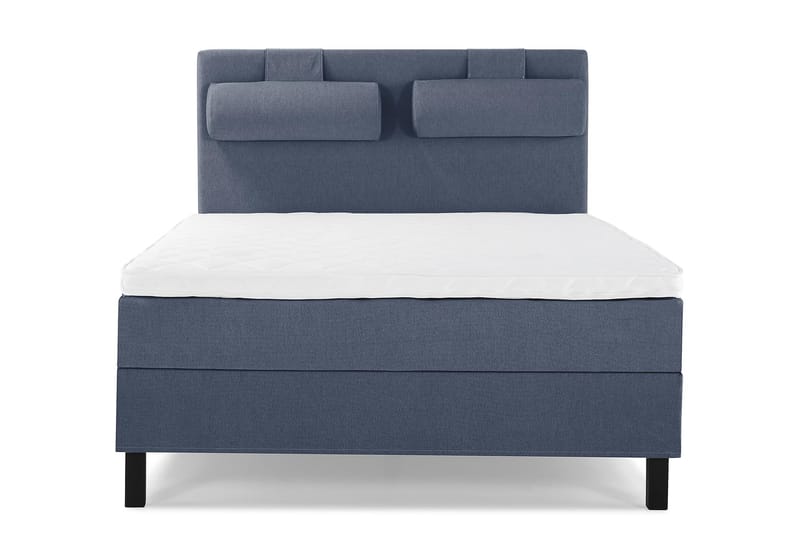 Lucky Komplett Sengepakke 140x200 Skum Glatt Sengegavl - Nakkepute Stor Mørkeblå - Møbler - Senger - Komplett sengepakke