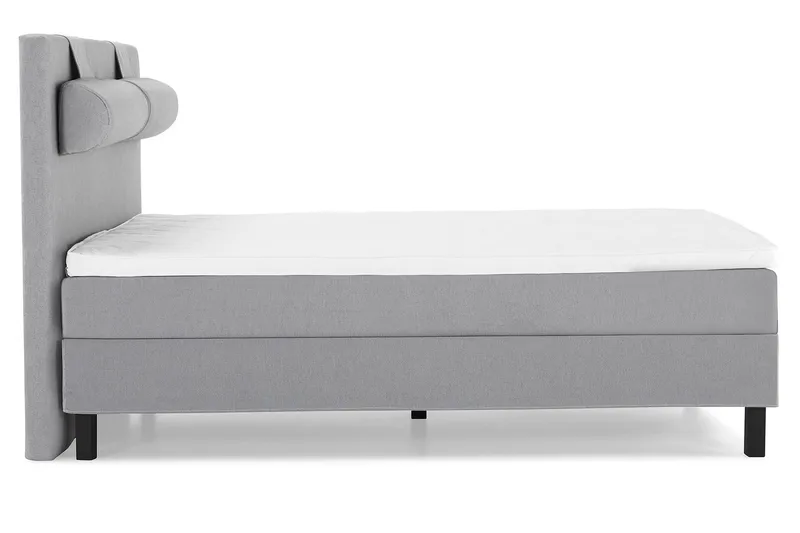 Lucky Komplett Sengepakke 140x200 Skum Glatt Sengegavl - Nakkepute Stor Mellangrå - Møbler - Senger - Kontinentalsenger