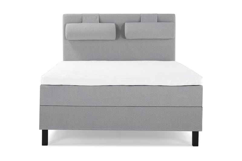 Lucky Komplett Sengepakke 140x200 Skum Glatt Sengegavl - Nakkepute Stor Mellangrå - Møbler - Senger - Kontinentalsenger