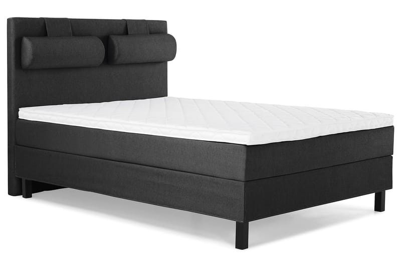 Lucky Komplett Sengepakke 140x200 Skum Glatt Sengegavl - Nakkepute Stor Svart/Grå - Møbler - Senger - Kontinentalsenger