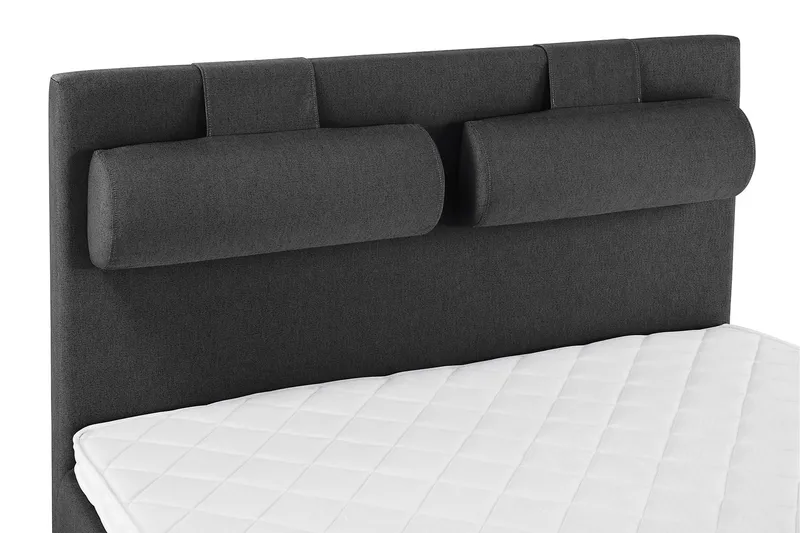 Lucky Komplett Sengepakke 140x200 Skum Glatt Sengegavl - Nakkepute Stor Svart/Grå - Møbler - Senger - Kontinentalsenger