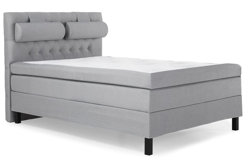 Lucky Komplett Sengepakke 140x200 Polyeter Diamant Sengegavl - Nakkepute Stor Mellangrå - Møbler - Senger - Komplett sengepakke
