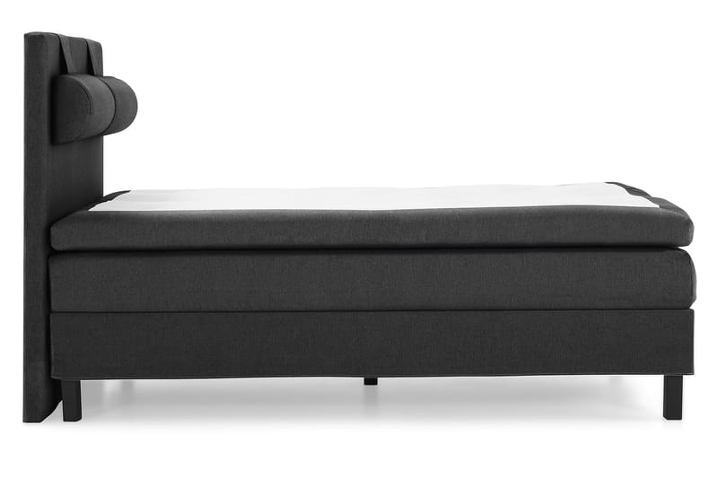 Lucky Komplett Sengepakke 140x200 Polyeter Glatt Sengegavl - Nakkepute Stor Svart/Grå - Møbler - Senger - Kontinentalsenger