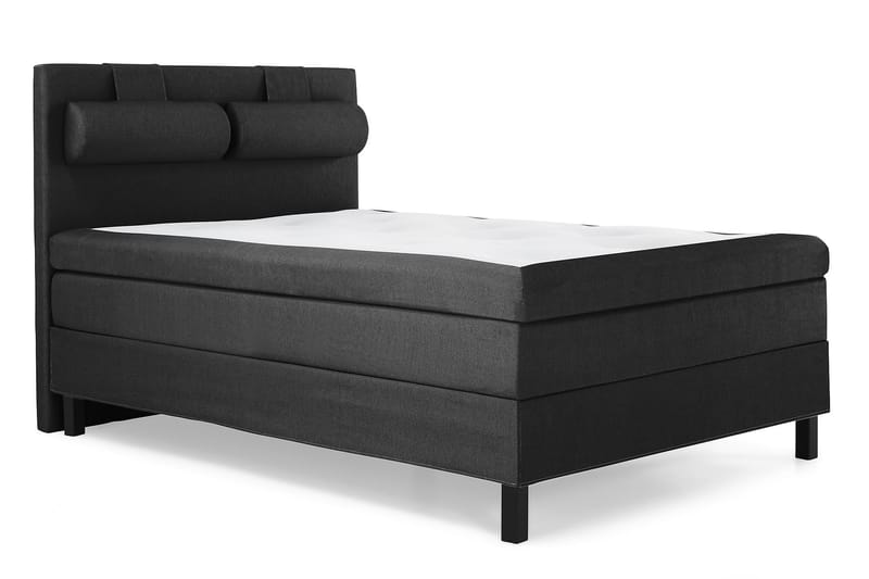 Lucky Komplett Sengepakke 140x200 Polyeter Glatt Sengegavl - Nakkepute Stor Svart/Grå - Møbler - Senger - Kontinentalsenger