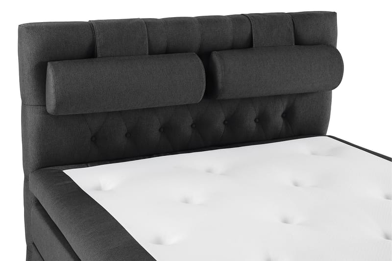 Lucky Komplett Sengepakke 140x200 Polyeter Diamant Sengegavl - Nakkepute Stor Svart/Grå - Møbler - Senger - Kontinentalsenger