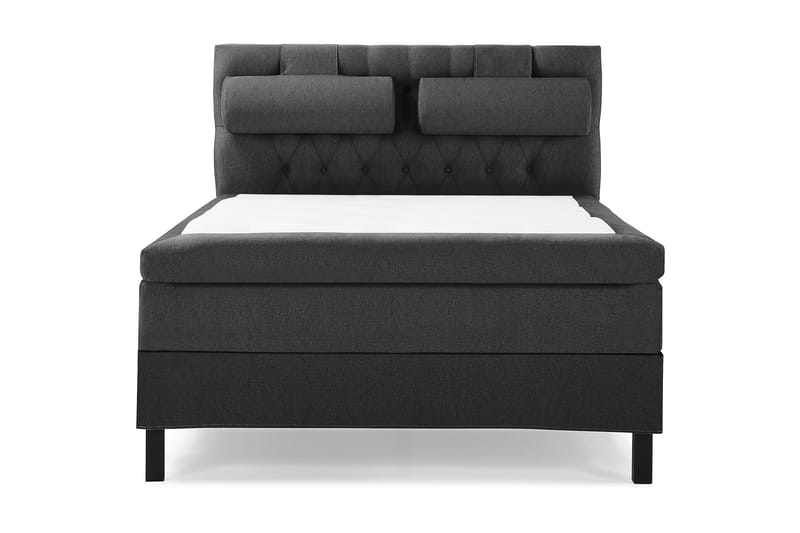 Lucky Komplett Sengepakke 140x200 Polyeter Diamant Sengegavl - Nakkepute Stor Svart/Grå - Møbler - Senger - Kontinentalsenger