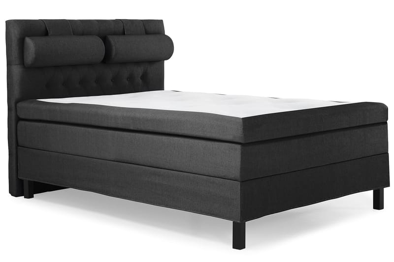 Lucky Komplett Sengepakke 140x200 Polyeter Diamant Sengegavl - Nakkepute Stor Svart/Grå - Møbler - Senger - Kontinentalsenger