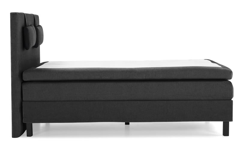 Lucky Komplett Sengepakke 140x200 Polyeter Glatt Sengegavl - Nakkepute Liten Svart/Grå - Møbler - Senger - Komplett sengepakke