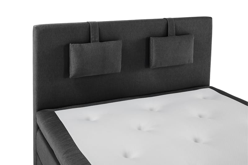 Lucky Komplett Sengepakke 140x200 Polyeter Glatt Sengegavl - Nakkepute Liten Svart/Grå - Møbler - Senger - Komplett sengepakke