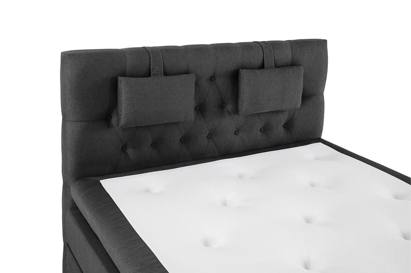 Lucky Komplett Sengepakke 140x200 Polyeter Diamant Sengegavl - Nakkepute Liten Svart/Grå - Møbler - Senger - Kontinentalsenger