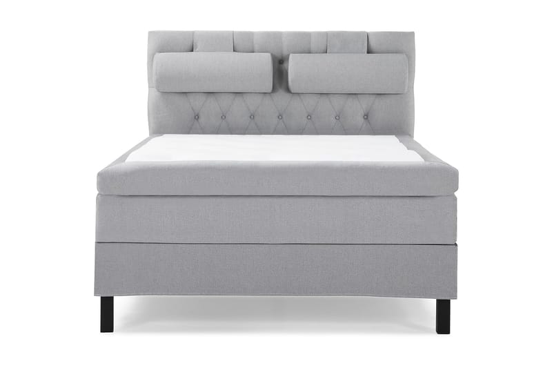 Lucky Komplett Sengepakke 140x200 Polyeter Diamant Sengegavl - Nakkepute Stor Mellangrå - Møbler - Senger - Kontinentalsenger