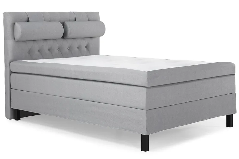 Lucky Komplett Sengepakke 140x200 Polyeter Diamant Sengegavl - Nakkepute Stor Mellangrå - Møbler - Senger - Kontinentalsenger