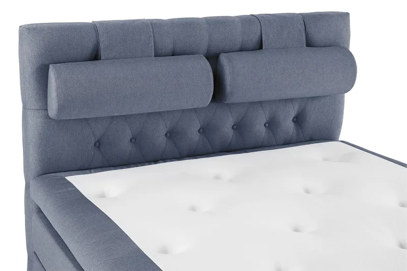 Lucky Komplett Sengepakke 140x200 Polyeter Diamant Sengegavl - Nakkepute Stor Mørkeblå - Møbler - Senger - Kontinentalsenger