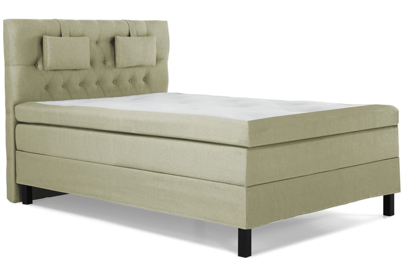 Lucky Komplett Sengepakke 140x200 Polyeter Diamant Sengegavl - Nakkepute Liten Grønn - Møbler - Senger - Komplett sengepakke
