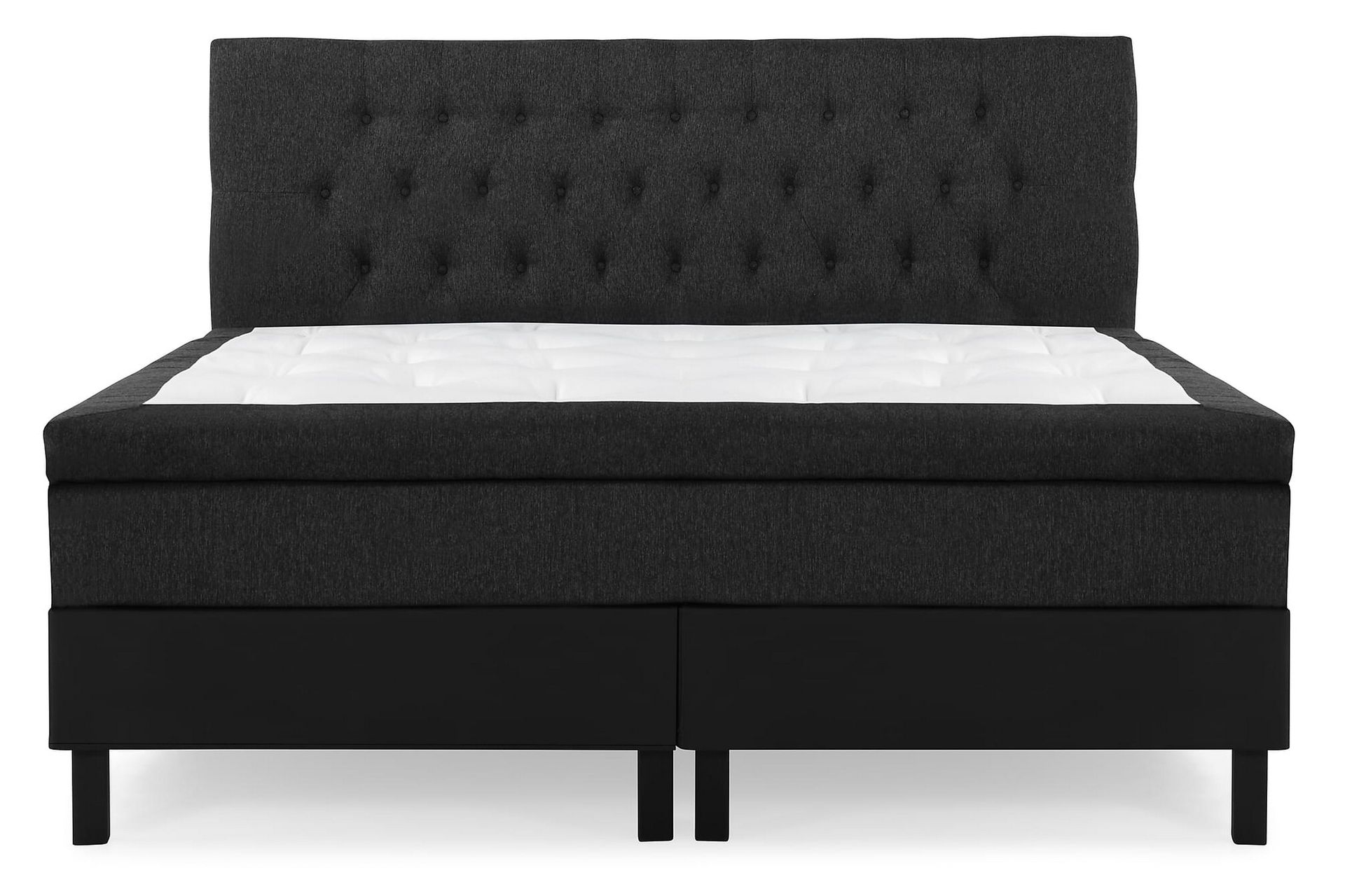 Lucky Komplett Sengepakke 160x200 Lateks Diamant Sengegavl - Svart/Grå/PU - Møbler - Senger - Komplett sengepakke
