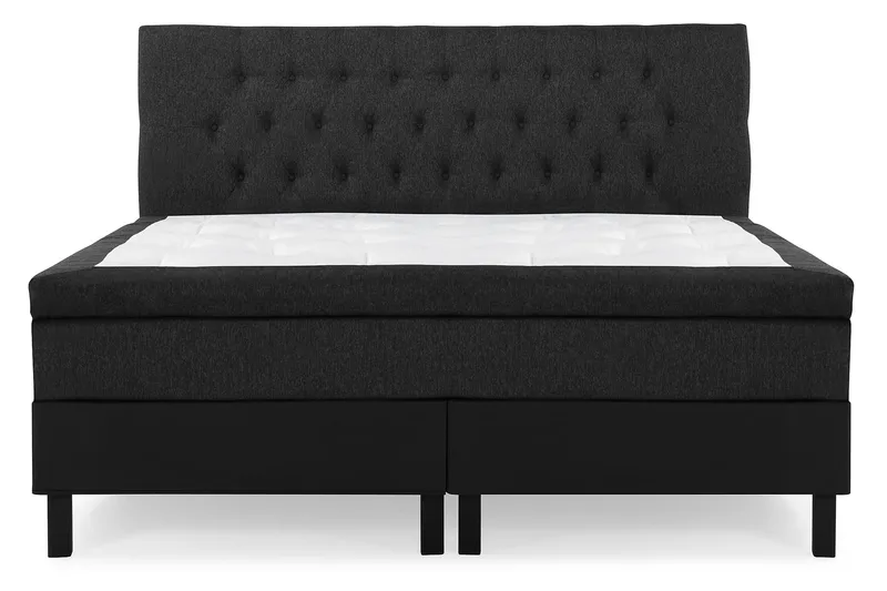 Lucky Komplett Sengepakke 160x200 Lateks Diamant Sengegavl, Svart/Grå/PU