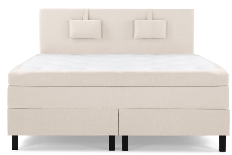 Lucky Komplett Sengepakke 160x200 Lateks Glatt Sengegavl - Nakkepute Liten Beige - Møbler - Senger - Komplett sengepakke