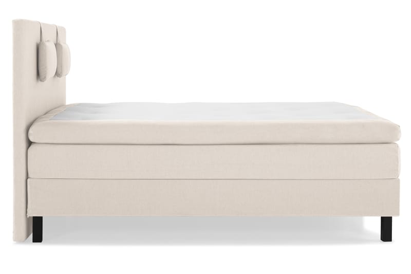 Lucky Komplett Sengepakke 160x200 Lateks Glatt Sengegavl - Nakkepute Liten Beige - Møbler - Senger - Komplett sengepakke