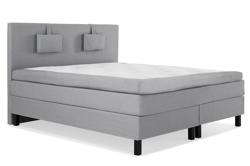 Lucky Komplett Sengepakke 160x200 Lateks Glatt Sengegavl - Nakkepute Liten Mellomgrå - Møbler - Senger - Kontinentalsenger